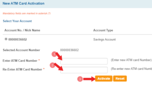 activation new sbi atm card