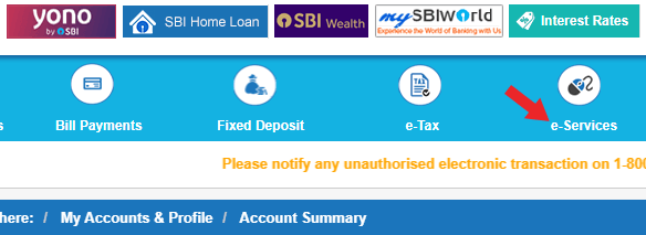 sbi debit card online process